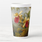 Orchideen und Hummingbird Heade Latte Tasse (Vorderseite)