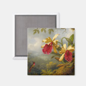 Orchideen und Hummingbird Heade Magnet (Vorderseite/Rückseite)