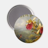 Orchideen und Hummingbird Heade Magnet (Vorderseite/Rückseite)