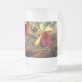 Orchideen und Hummingbird Heade Mattglas Bierglas (VorderseiteRechts)