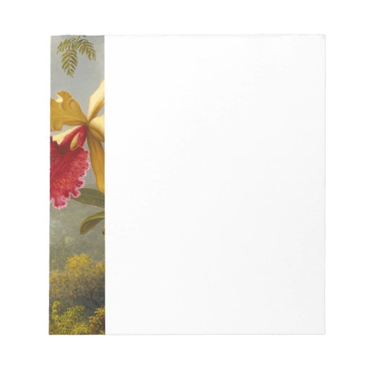 Orchideen und Hummingbird Heade Notizblock (Vorderseite)