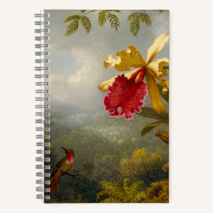 Orchideen und Hummingbird Heade Notizblock