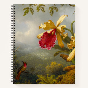 Orchideen und Hummingbird Heade Notizblock