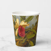 Orchideen und Hummingbird Heade Pappbecher (Rückseite)