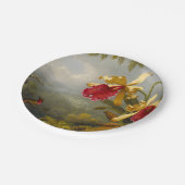 Orchideen und Hummingbird Heade Pappteller (Schrägansicht)