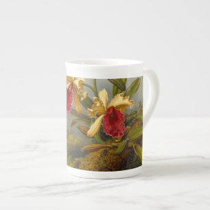 Orchideen und Hummingbird Heade Porzellantasse