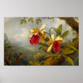 Orchideen und Hummingbird Heade Poster (Vorne)