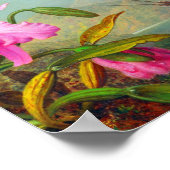 Orchideen und Hummingvögel von Martin Johnson Head Poster (Ecke)