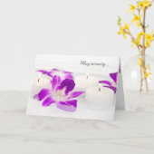 Orchideen und Kerzen im Wasser denken Sie Karte (Gelbe Blume)