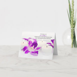Orchideen und Kerzen Vielen Dank von Familie Dankeskarte
