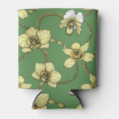 Orchideen und Ketten, gelb und kelgrün Dosenkühler (Vorderseite)