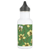 Orchideen und Ketten, gelb und kelgrün Edelstahlflasche (Links)