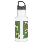 Orchideen und Ketten, gelb und kelgrün Edelstahlflasche (Rückseite)