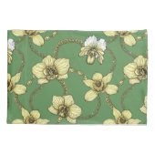 Orchideen und Ketten, gelb und kelgrün Kissenbezug (Rückseite-Links)