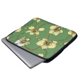 Orchideen und Ketten, gelb und kelgrün Laptopschutzhülle (Vorne Knopf)