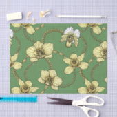 Orchideen und Ketten, gelb und kelgrün Seidenpapier (Handwerk)