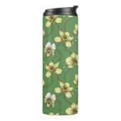 Orchideen und Ketten, gelb und kelgrün Thermosbecher (Nach links gedreht)
