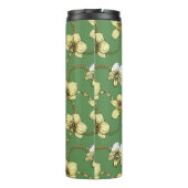 Orchideen und Ketten, gelb und kelgrün Thermosbecher (Rückseite)