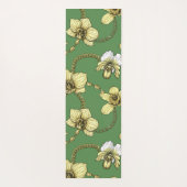 Orchideen und Ketten, gelb und kelgrün Yogamatte (Rückseite)