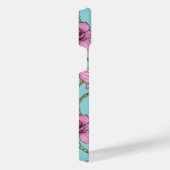 Orchideen und Ketten, rosa und blau iPhone Hülle (Rechte Seite)