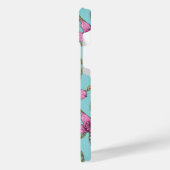 Orchideen und Ketten, rosa und blau iPhone Hülle (Linke Seite)