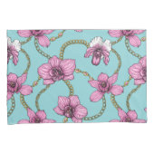 Orchideen und Ketten, rosa und blau Kissenbezug (Vorderseite-Rechts)
