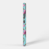 Orchideen und Ketten, rosa und blau Samsung Galaxy Hülle (Rechte Seite)