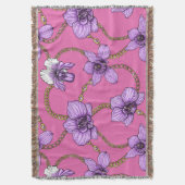 Orchideen und Ketten, violett und rosa Decke (Vorderseite Vertikal)