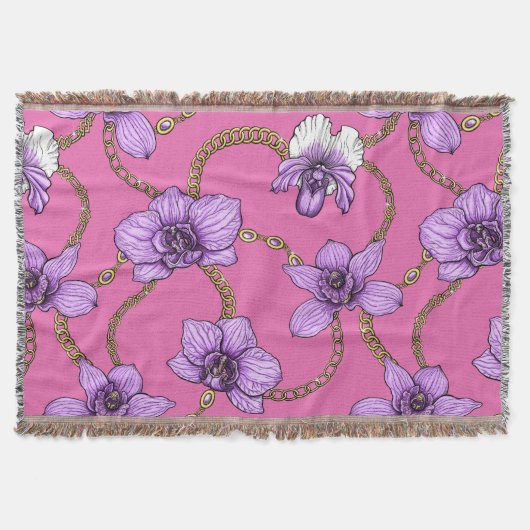 Orchideen und Ketten, violett und rosa Decke (Vorderseite)
