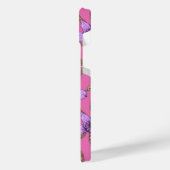 Orchideen und Ketten, violett und rosa iPhone Hülle (Linke Seite)