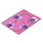 Orchideen und Ketten, violett und rosa Notizblock (Linke Seite)