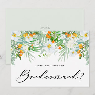 Orchideen und Kumquats Wirst du meine Brautjungfer Einladung
