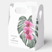 Orchideen und Monstera, tropische Blüten Geschenkschachtel (Geöffnet)
