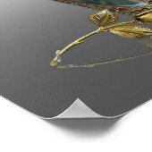 Orchideen und orientalisch bemalten Ventilator, Co Poster (Ecke)