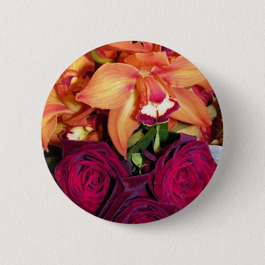 Orchideen und Rose_ Button (Vorderseite)