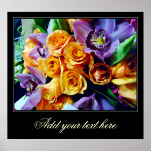 Orchideen und Rose_Poster Poster