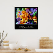 Orchideen und Rose_Poster Poster (Küche)