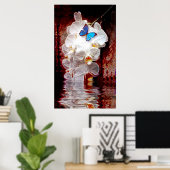 Orchideen und Schmetterlingsdrucke Poster (Heimbüro)