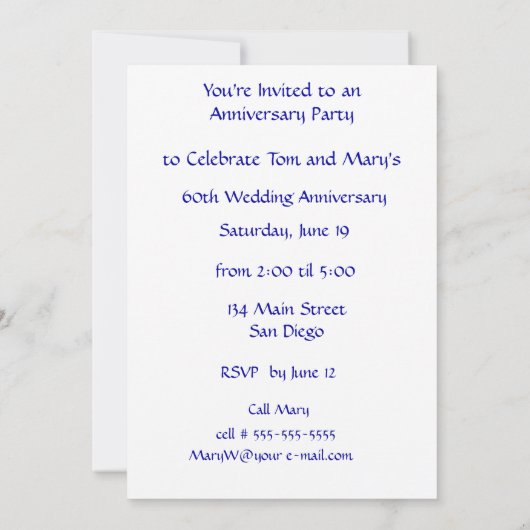 Orchideen und Wasserfarbe 60 Jahre alt Einladung (Rückseite)