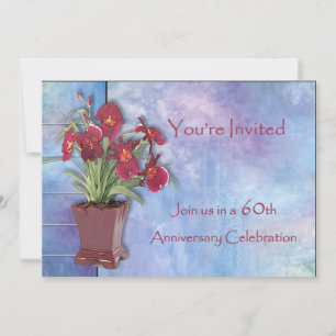 Orchideen und Wasserfarbe 60 Jahre alt Einladung