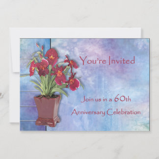 Orchideen und Wasserfarbe 60 Jahre alt Einladung