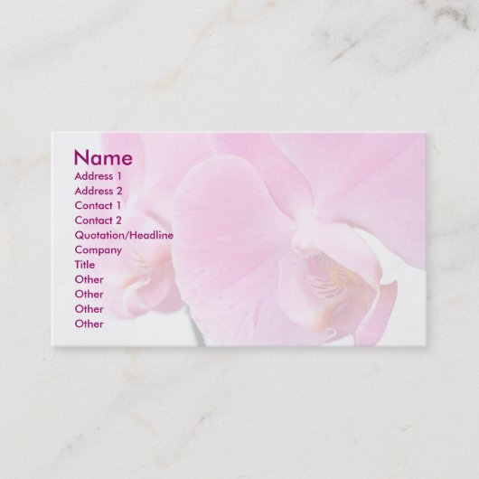 Orchideen Visitenkarte (Vorderseite)