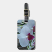 Orchideen, weiß und lila gepäckanhänger (Vorderseite vertikal)