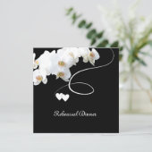 Orchideen & Wirbel Probe Abendessen Einladung (Stehend Vorderseite)