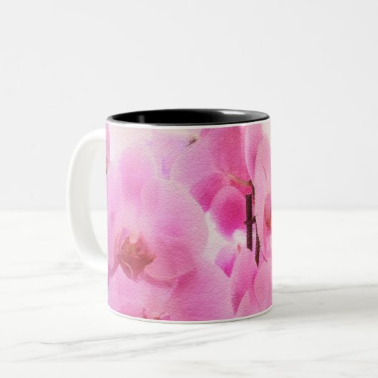 Orchideen Zweifarbige Tasse (Vorderseite Links)
