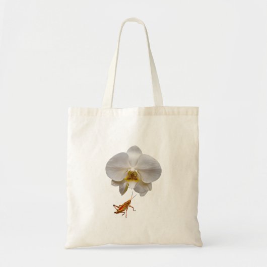 Orchideenblüte und Grashüpfer Tragetasche (Vorne)