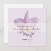 Orchideenblüte violett moderne Hochzeit speichern Save The Date (Vorne/Hinten)