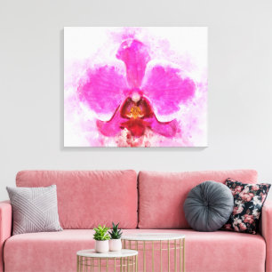 Orchideenblüten-Aquarell - rosa wb 02 Leinwanddruck