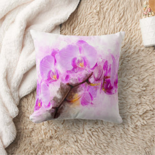 Orchideenblüten-Aquarell - rosa wb 03 Kissen
