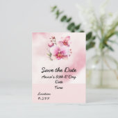 Orchideenblüten Geburtstag Save-the-Date-Postkarte Postkarte (Stehend Vorderseite)